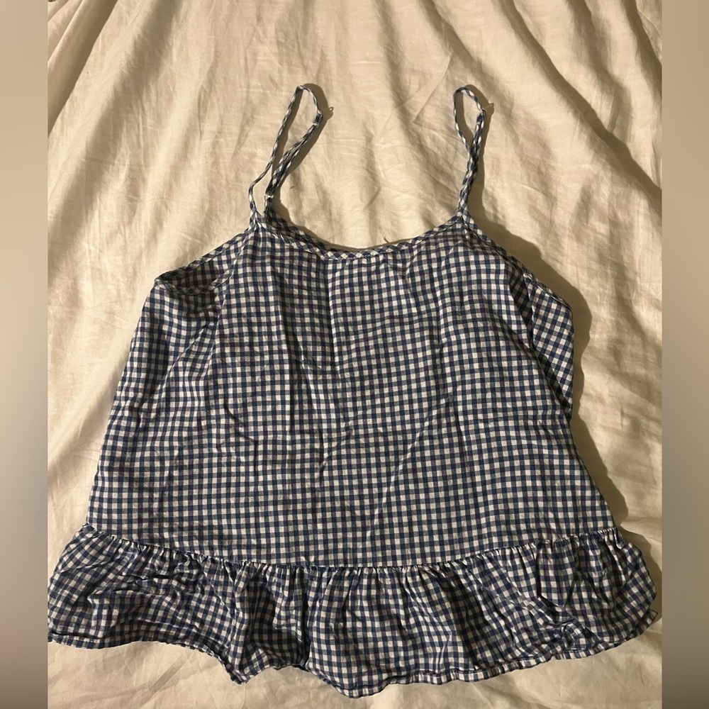 Women’s Blue Gingham Tank Top